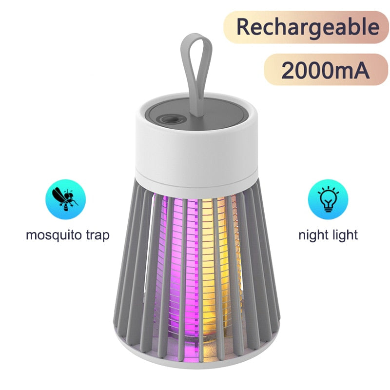 Mais recente lâmpada mata-mosquitos de recarga USB sem radiação, repelente de mosquitos, mudo, eliminador de armadilha elétrica para insetos, iluminação interna