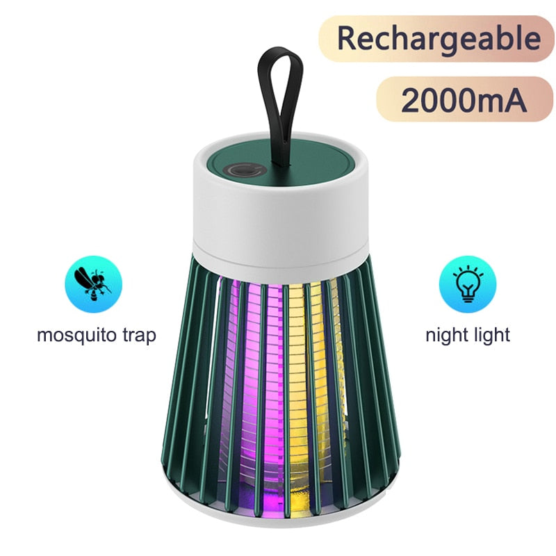 Mais recente lâmpada mata-mosquitos de recarga USB sem radiação, repelente de mosquitos, mudo, eliminador de armadilha elétrica para insetos, iluminação interna